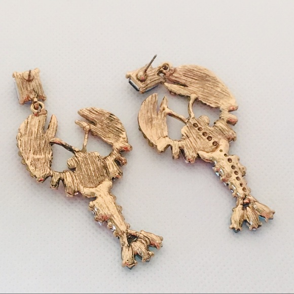 2/$25 Multi Color Crystal Lobster Dangle Earrings - Picture 6 of 8